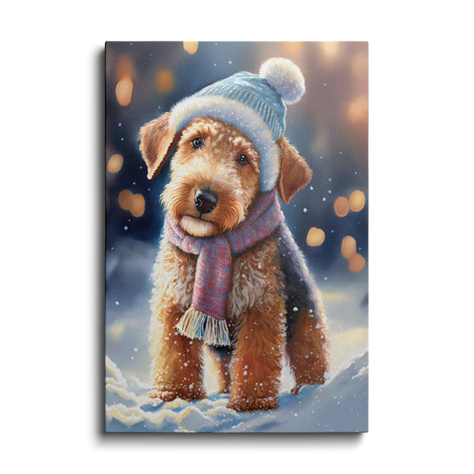 AI art | Airedale Terrier In Snow | wallstorie