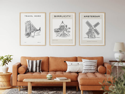 Line Art Posters | Places to Travel | wallstorie