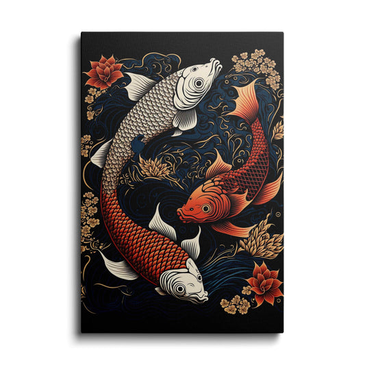 AI art | Japanese Koi Twins Fish | wallstorie