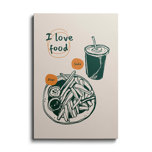 Kitchen prints | I Love Food | wallstorie