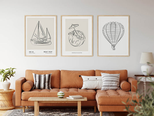 Line Art Posters | The Beach Life | wallstorie