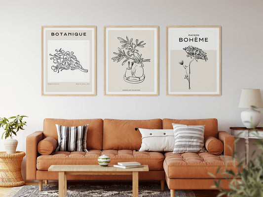 Line Art Posters | Boheme Style Plants | wallstorie