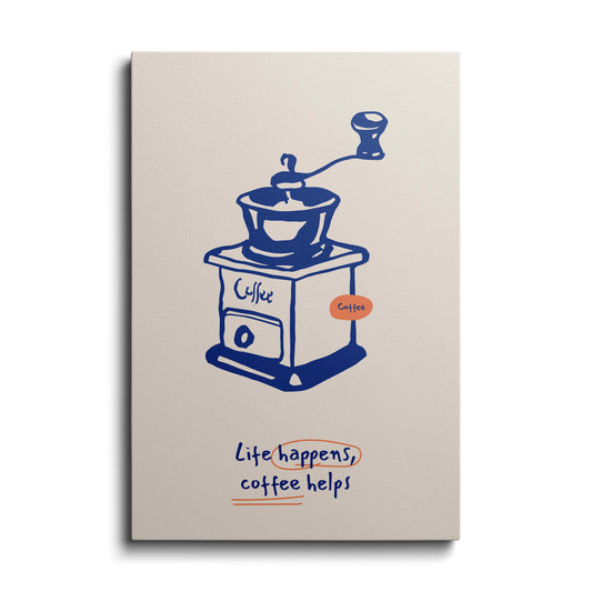 Kitchen prints | Life Happens, Coffee Helps | wallstorie