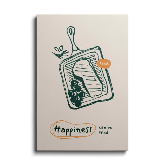 Kitchen prints | Happiness can be Fried | wallstorie