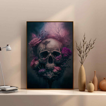 Skull Purple Flowers
