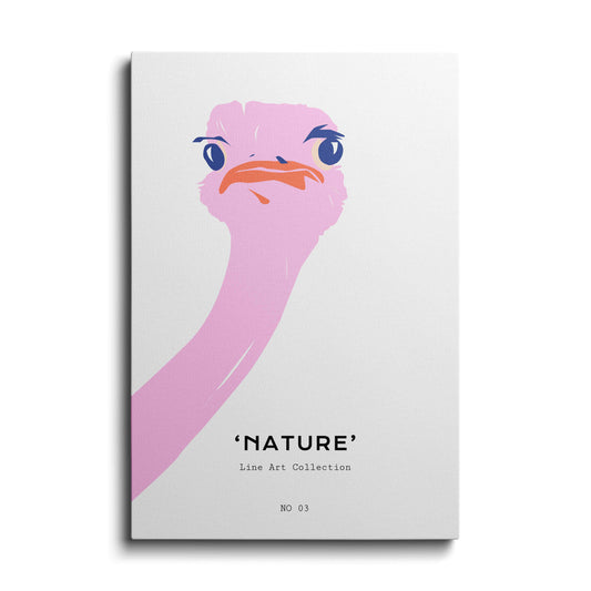 Wildlife painting | Pink Ostrich | wallstorie