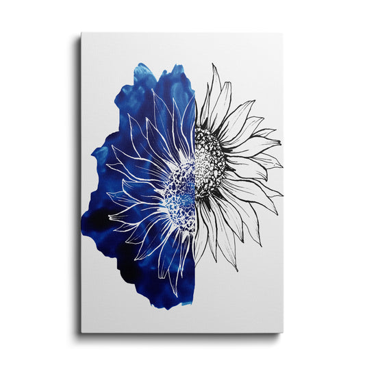 Botanical prints | Blue Shade Sunflower | wallstorie