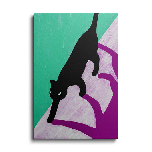 Collage Art | Black shadow cat | wallstorie