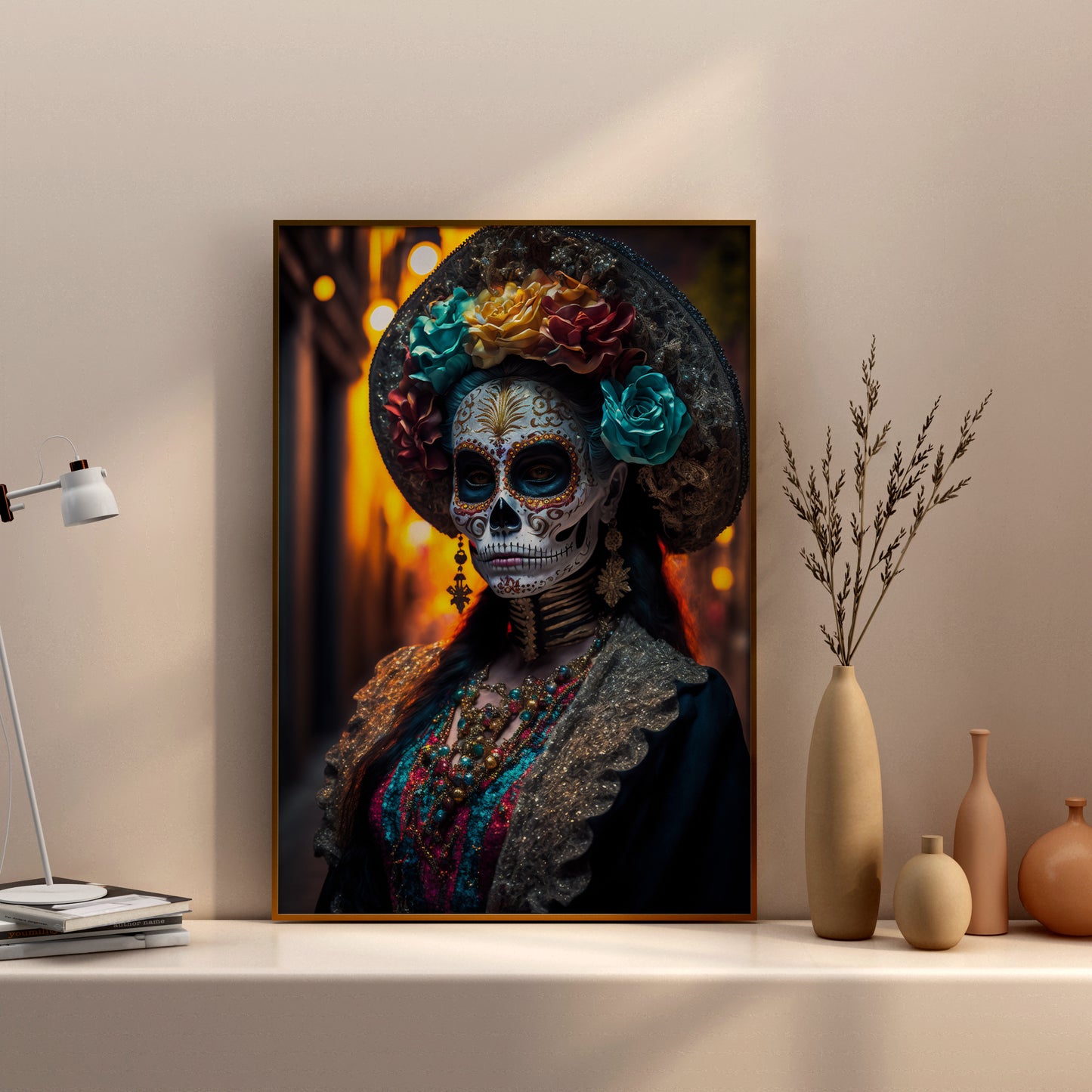 Gorgeous Colorful Skull Lady---