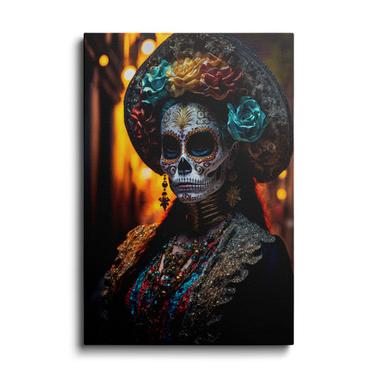 AI art | Gorgeous Colorful Skull Lady | wallstorie